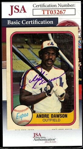 Andre Dawson JSA Coa Autograph 1981 Fleer Signed - Baseball Slabbed Autographed Cards in Saudi Arabia