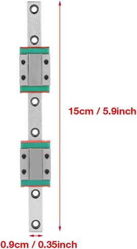 Hapivida MGN9B 150mm Linear Guide 9mm Width with 2pcs Rail Block for DIY CNC Routers Lathes Mills and 3D Printer in Kuwait
