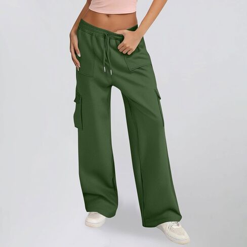 Cargo Sweatpants for Women 2025 Baggy Drawstring High Waisted Wide Leg Sweat Pants Oversized Athletic Pants in Saudi Arabia
