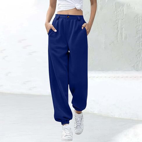 Baggy Sweatpants for Women Plus Size High Waisted Joggers Pocket Soild Drawstring Sport Casual Workout Pant in Kuwait