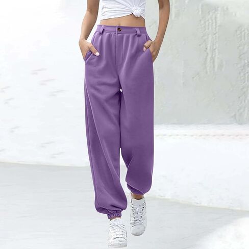 Baggy Sweatpants for Women Plus Size High Waisted Joggers Pocket Soild Drawstring Sport Casual Workout Pant in Kuwait