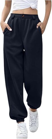 Baggy Sweatpants for Women Plus Size High Waisted Joggers Pocket Soild Drawstring Sport Casual Workout Pant in Kuwait