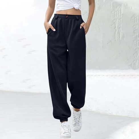 Baggy Sweatpants for Women Plus Size High Waisted Joggers Pocket Soild Drawstring Sport Casual Workout Pant in Kuwait