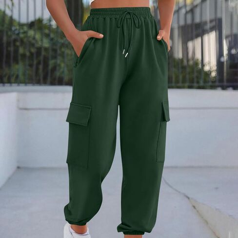 Cargo Sweatpants for Women Oversized Fleece Joggers Fall Fashion Outfits Y2k Clothes Sweatpant Pockets in Saudi Arabia