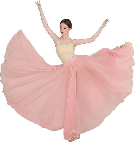 Long Sheer Lyrical Dance Skirt for Women's Swing Wrap Skirt Modern Ballet Costumes Performance in Saudi Arabia