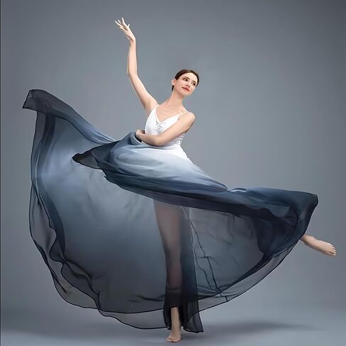 Long Sheer Lyrical Dance Skirt for Women's Swing Wrap Skirt Modern Ballet Costumes Performance in Saudi Arabia