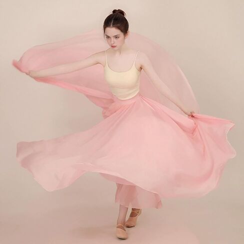 Long Sheer Lyrical Dance Skirt for Women's Swing Wrap Skirt Modern Ballet Costumes Performance in Saudi Arabia