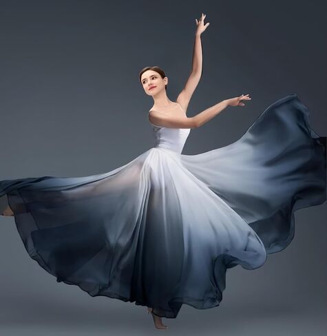 Long Sheer Lyrical Dance Skirt for Women's Swing Wrap Skirt Modern Ballet Costumes Performance in Saudi Arabia
