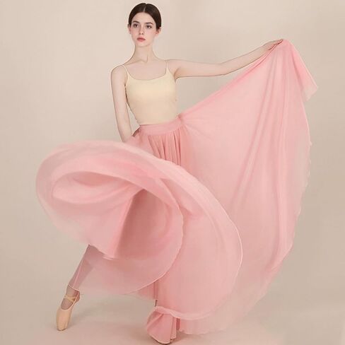 Long Sheer Lyrical Dance Skirt for Women's Swing Wrap Skirt Modern Ballet Costumes Performance in Saudi Arabia