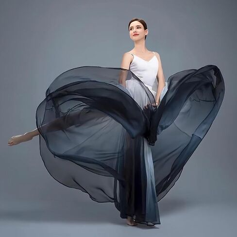 Long Sheer Lyrical Dance Skirt for Women's Swing Wrap Skirt Modern Ballet Costumes Performance in Saudi Arabia