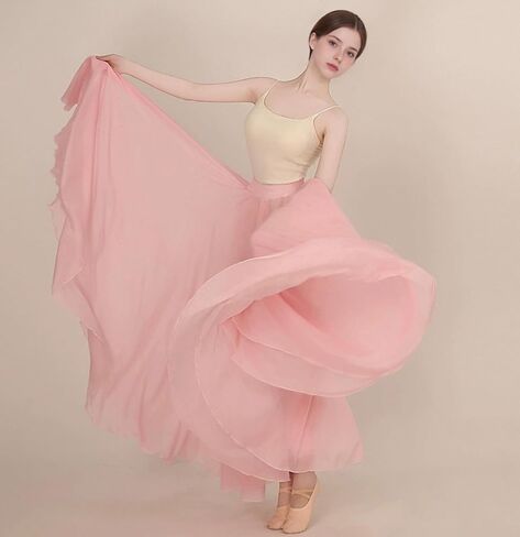 Long Sheer Lyrical Dance Skirt for Women's Swing Wrap Skirt Modern Ballet Costumes Performance in Saudi Arabia