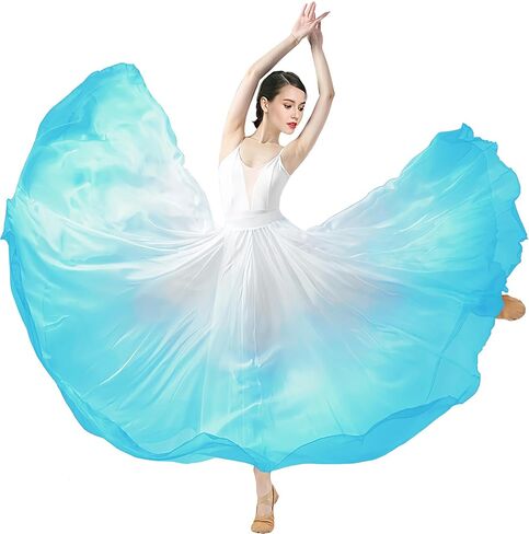 Long Sheer Lyrical Dance Skirt for Women's Swing Wrap Skirt Modern Ballet Costumes Performance in Saudi Arabia