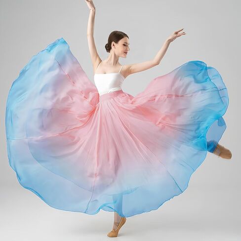 Long Sheer Lyrical Dance Skirt for Women's Swing Wrap Skirt Modern Ballet Costumes Performance in Saudi Arabia