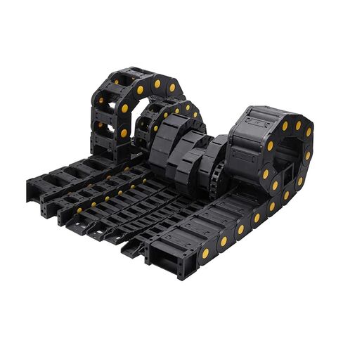 سلاسل الكبلات الكابلات الكابلات في سلسلة السحب ، سلسلة السحب المفتوحة مع موصلات نهاية CNC ، حاملة الأسلاك آلية جهاز التوجيه CNC (55 مم ، 25 × 38 مم) in Kuwait