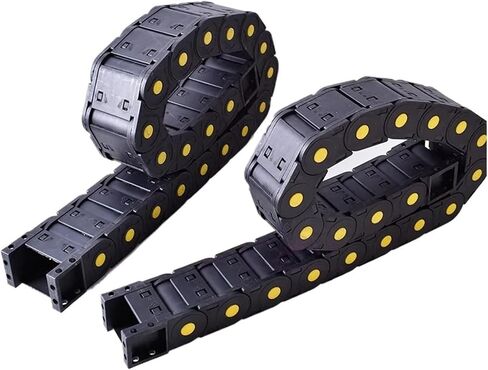 Drag Chain Cable Fully-Enclosed Cable Plastic Drag Chains Wire Carrier With End Connectors For CNC Router Machine Tool Parts Towline(25X57L_TYPEC) in Saudi Arabia