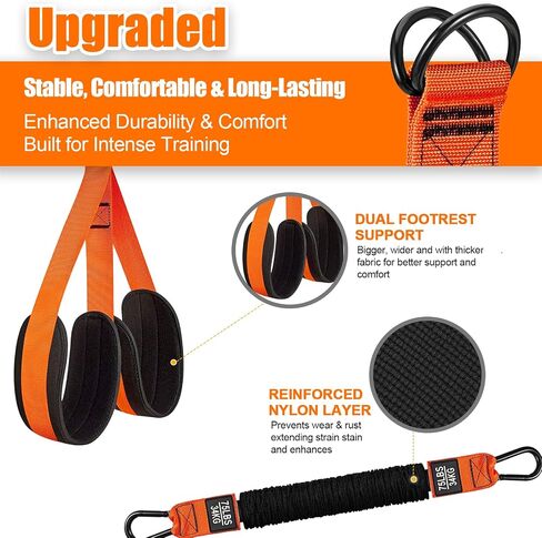 Pull Up Assistance Bands Set of 11 (375lbs)–Extra Heavy Duty Band, Dual Foot Rest, Door Anchor, Handles–Adjustable Resistance Bands for Pull Up Bar, Strength Training, Home Gym Workout in Saudi Arabia
