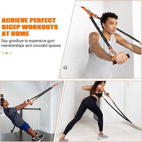 Pull Up Assistance Bands Set of 11 (375lbs)–Extra Heavy Duty Band, Dual Foot Rest, Door Anchor, Handles–Adjustable Resistance Bands for Pull Up Bar, Strength Training, Home Gym Workout in Saudi Arabia