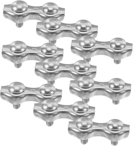 Cabilock 12pcs Stainless Steel Double Rope Clamps Heavy Duty Wire Rope Fittings for Garden Boat Deck Outdoor Use in Saudi Arabia