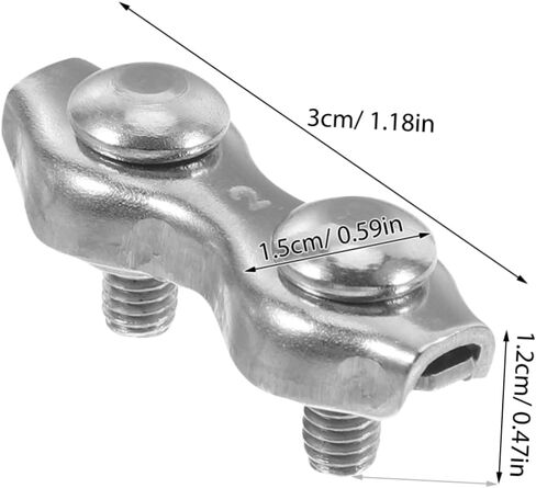 Cabilock 12pcs Stainless Steel Double Rope Clamps Heavy Duty Wire Rope Fittings for Garden Boat Deck Outdoor Use in Saudi Arabia