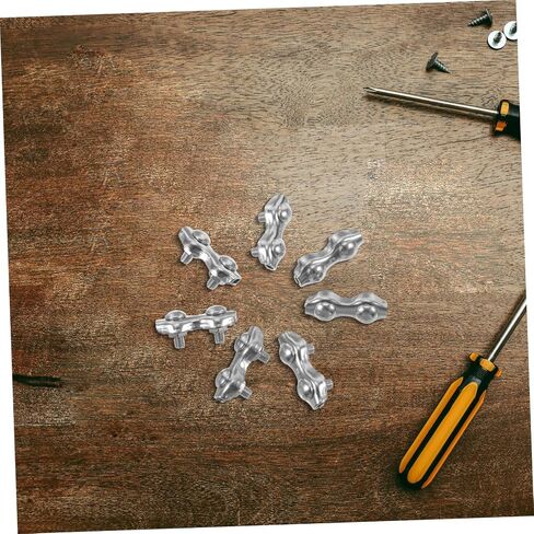 Cabilock 12pcs Stainless Steel Double Rope Clamps Heavy Duty Wire Rope Fittings for Garden Boat Deck Outdoor Use in Saudi Arabia