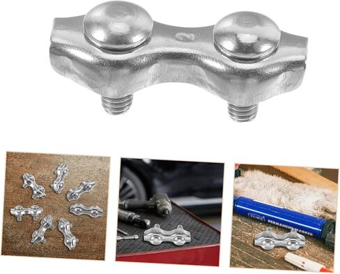 Cabilock 12pcs Stainless Steel Double Rope Clamps Heavy Duty Wire Rope Fittings for Garden Boat Deck Outdoor Use in Saudi Arabia