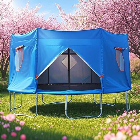 Trampoline Tent, Waterproof Oxford Cloth Trampoline Cover, Trampoline Tent Cover with Windows, Sunshades, and Skylights, Suitable for Round Trampolines, 6ft-15ft Trampoline Sunshade. in Saudi Arabia