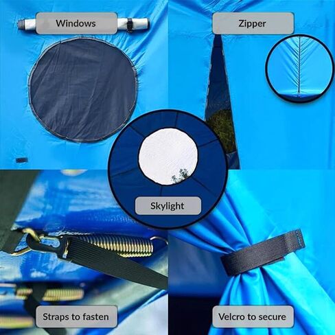 Trampoline Tent, Waterproof Oxford Cloth Trampoline Cover, Trampoline Tent Cover with Windows, Sunshades, and Skylights, Suitable for Round Trampolines, 6ft-15ft Trampoline Sunshade. in Saudi Arabia