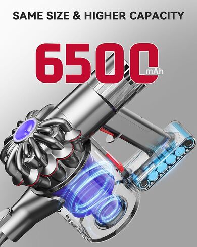 موربايلوت بطارية ليثيوم ايون بديلة V6 3000mAh 21.6 فولت لبطاريات مكنسة دايسون V6 DC59 DC58 DC61 DC62 DC72 DC74 - مع 2 عبوة من فلتر v6 مجاني in Kuwait