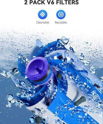 موربايلوت بطارية ليثيوم ايون بديلة V6 3000mAh 21.6 فولت لبطاريات مكنسة دايسون V6 DC59 DC58 DC61 DC62 DC72 DC74 - مع 2 عبوة من فلتر v6 مجاني in Kuwait
