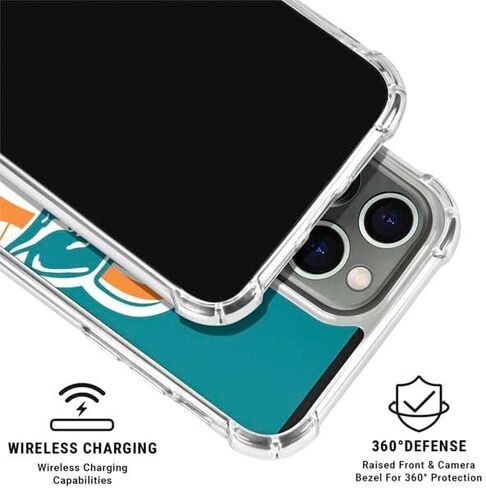 Skinit Clear Phone Case متوافق مع iPhone 15 Pro - تصميم شعار NFL Miami Dolphins المرخص رسميًا in Saudi Arabia