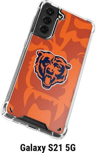 Skinit Clear Phone Case Compatible with Galaxy S21 5G - Officially Licensed NFL Chicago Bears Double Vision Design in Saudi Arabia