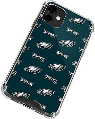Skinit Clear Phone Case متوافق مع iPhone 12 - تصميم سلسلة NFL Philadelphia Eagles المرخصة رسميًا in Saudi Arabia
