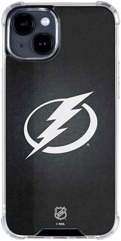 Skinit Clear Phone Case Compatible with iPhone 15 - Officially Licensed NHL Tampa Bay Lightning Black Background Design in Saudi Arabia