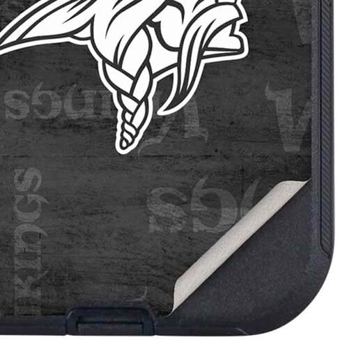 Skinit Decal Phone Skin Compatible with OtterBox Defender iPhone 15 - Officially Licensed NFL Minnesota Vikings Black & White Design in Saudi Arabia