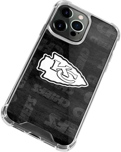 Skinit Clear Phone Case متوافق مع iPhone 14 Pro Max - NFL Kansas City Chief الأسود والأبيض in Saudi Arabia