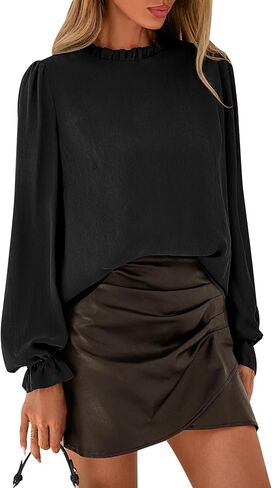 CFLONGE LOME LONGLE TUME Long Sleeve Tops للنساء العصرية 2025 FALL FASHING TURTS TUNIC OUT TOPS in Kuwait