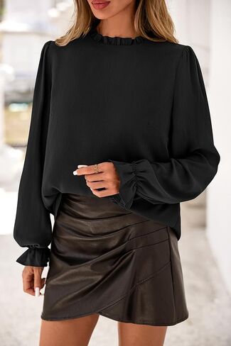 CFLONGE LOME LONGLE TUME Long Sleeve Tops للنساء العصرية 2025 FALL FASHING TURTS TUNIC OUT TOPS in Kuwait