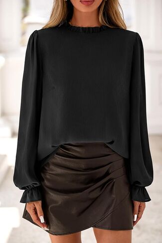 CFLONGE LOME LONGLE TUME Long Sleeve Tops للنساء العصرية 2025 FALL FASHING TURTS TUNIC OUT TOPS in Kuwait