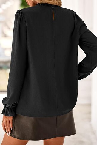 CFLONGE LOME LONGLE TUME Long Sleeve Tops للنساء العصرية 2025 FALL FASHING TURTS TUNIC OUT TOPS in Kuwait