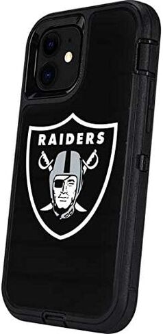 Skinit Decal Phone Skin Compatible with OtterBox Defender Pro Case for iPhone 12 - Officially Licensed NFL Las Vegas Raiders Large Logo Design in Saudi Arabia