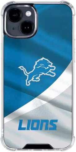 Skinit Clear Phone Case Compatible with iPhone 15 Plus - Officially Licensed NFL Detroit Lions Design in Saudi Arabia