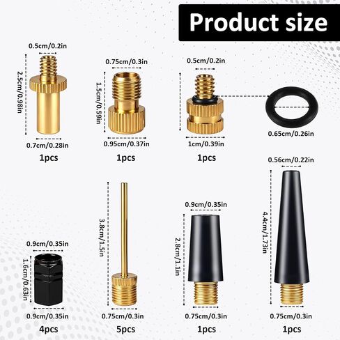 14 PCS كرة مضخة الإبرة مجموعة إبرة محول فوهة إطارات إطارات محولات مضخة النحاس النحاس مضخات مضخة بالون فوهة قابلة للنفخ فوهة للمطالبات ، الكرات الرياضية ، الدراجات ، الدراجة ومجموعة محول مُضبط مجموعة in Saudi Arabia