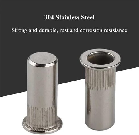 80pcs Flat Head Rivet Nuts Sealed Stainless Steel Blind Threaded Inserts Nut Closed End Hermetic Waterproof Nut (Size : M6) in Saudi Arabia