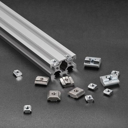 uxcell t Nuts, 40pcs - Nickel Plated Carbon Steel t Slot Bolts, 3030 Series M8 Hammer Head Fastener, Sliding t Nuts for Aluminum Extrusion Profile (Silver) in Saudi Arabia