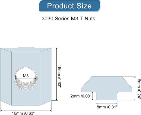 uxcell t Nuts, 40pcs - Nickel Plated Carbon Steel t Slot Bolts, 3030 Series M8 Hammer Head Fastener, Sliding t Nuts for Aluminum Extrusion Profile (Silver) in Saudi Arabia