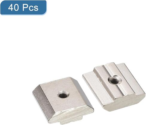 uxcell t Nuts, 40pcs - Nickel Plated Carbon Steel t Slot Bolts, 3030 Series M8 Hammer Head Fastener, Sliding t Nuts for Aluminum Extrusion Profile (Silver) in Saudi Arabia