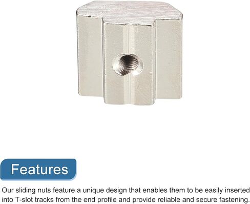 uxcell t Nuts, 40pcs - Nickel Plated Carbon Steel t Slot Bolts, 3030 Series M8 Hammer Head Fastener, Sliding t Nuts for Aluminum Extrusion Profile (Silver) in Saudi Arabia