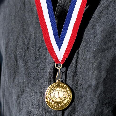 100 PCS Red White و Blue Lanyard Medal Ribbons Neck Ribbon for Medals Award Moled Award With Clips Snap for Daists Most Party Party in Saudi Arabia