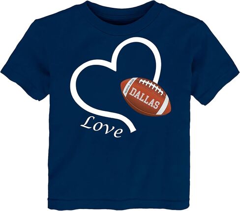 Football Love Heart Baby/Toddler/Youth T-Shirt for Dallas Fans in Saudi Arabia