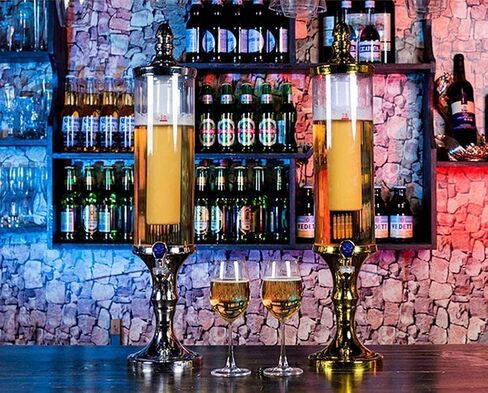 Tist Beer مشروبات موزع البيرة الموزع ، دلو البيرة 3L Ice Core Bever Beverage موزع ، مع LED LED ، BARLE BAN Accessory Bar Home Dispenser (Silver ، 3L) in Saudi Arabia